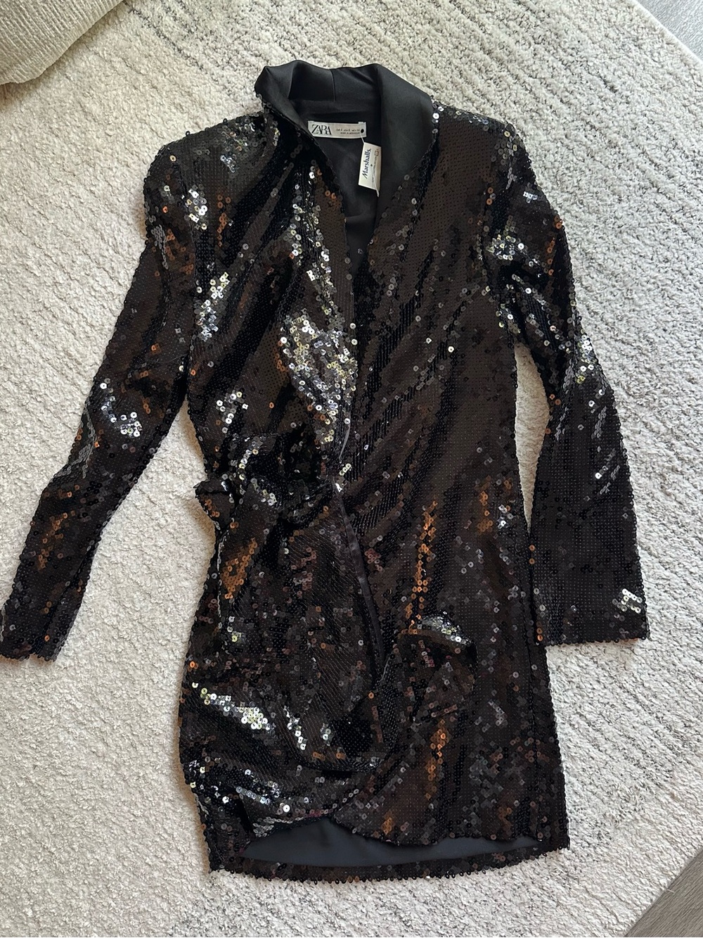 Zara Black Sequin Mini Dress